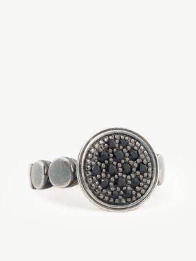 John Hardy Sterling Silver Round Black-Sapphire Ring